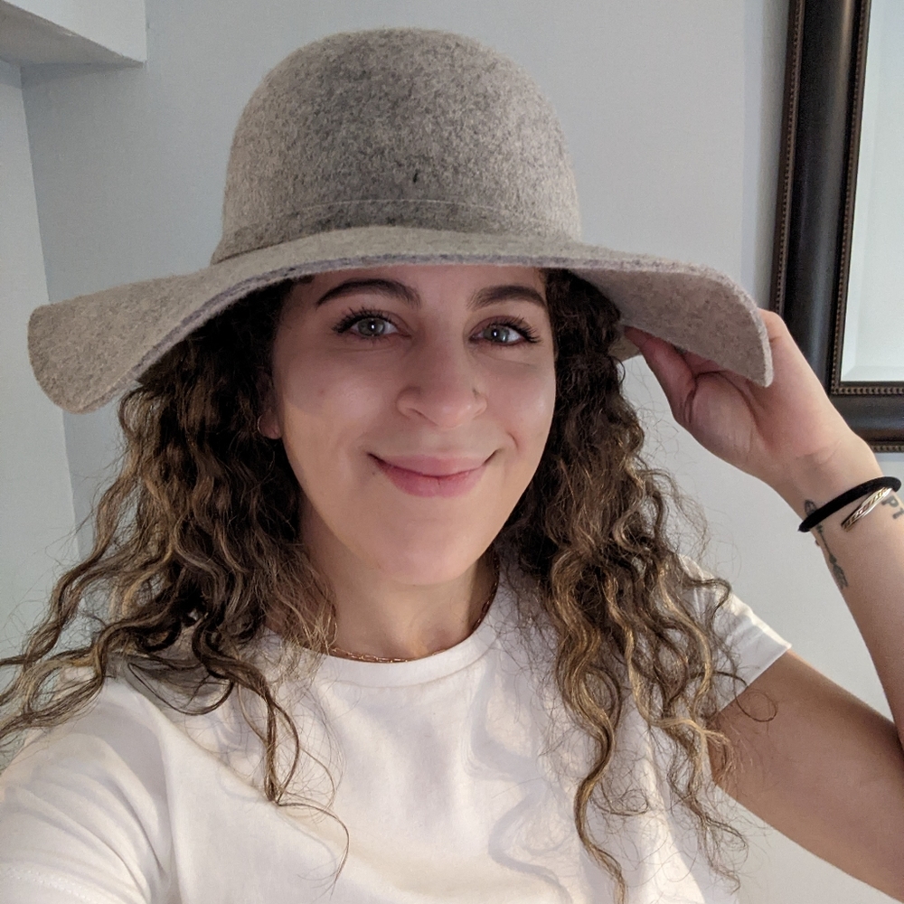 Grey Wide Brim Hat
